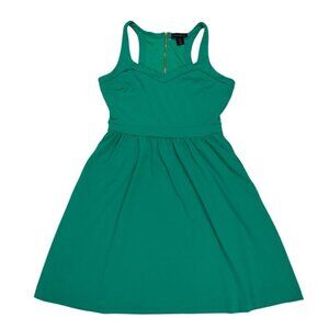 Cynthia Rowley Emerald Green Fit & Flare Dress W/ Gold Back Zipper US Size 4.